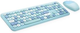 Resim Microcase Mofii 666 2.4G Kablosuz Karışık Renkli Klavye ve Mouse Set-AL4185 (Siyah-Gri) 