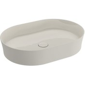 Resim Bocchi Slim Line Oval Lavabo 55x38 Cm Parlak Bisküvi 