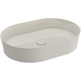 Resim Bocchi Slim Line Oval Lavabo 55x38 Cm Parlak Bisküvi 