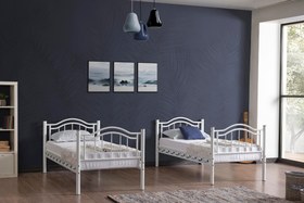 Resim Argimo Belinay Genç Çocuk Odası Metal Ranza ve Karyola - 90x190 / Beyaz 