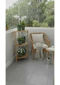 Resim 3 Katlı Ahşap Köşeli Çok Amaçlı Çevir Kur Dekoratif Çiçeklik - Saksılık Yan Sehpa Ahşap 