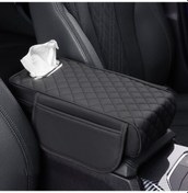 Resim Rogfer Araba Kolçak Kutusu Yükseltici Ped Genişletilmiş İç Mendil Kutusu, Renk: Siyah 