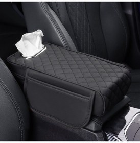 Resim Rogfer Araba Kolçak Kutusu Yükseltici Ped Genişletilmiş İç Mendil Kutusu, Renk: Siyah 