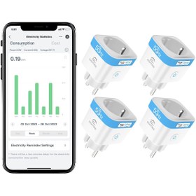 Resim EIGHTREE 2.4/5GHz WiFi Akıllı Priz 16A, Enerji Ölçümlü, Alexa ve Google Uyumlu, 4’lü 