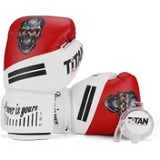 Resim Titan Sport Kırmızı Beyaz Kurukafa Desenli Boks Eldiveni 2'li Set Çok Renkli 