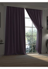 Resim Super Blackout Serisi Koyu Lavanta Işık Geçirmez Ekstraforlu Fon Perde Koyu Lavanta 