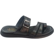 Resim CYLN 6057 Erkek Siyah Deri Parmak Arası Tokalı Terlik 