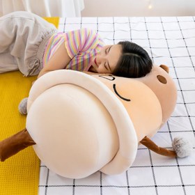 Resim Simulation Milk Tea Cup Cute Expression Pillow Plush Toys - Round eyes / 20cm 
