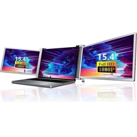 Resim NPM20 15.4" Fhd 1080P IPS Type-C Taşınabilir Dizüstü 2'li Monitör Çoklayıcı Notebook Monitör 