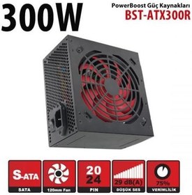 Resim ShadesU BOOST BST-ATX300R 300W Atx Power Supply 12 Cm Kırmızı Fan Kutu + Kablolu 