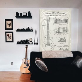 Resim Gibson Les Paul Gitar Ivory Duvar Örtüsü - 100 cm x 135 cm 