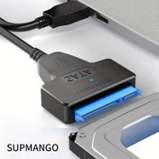 Resim LDPCSJ USB 3.0'dan SATA Kablosu, 6.35 cm Harici HDD SSD Adaptörü, 6.35 cm Harici Diskler ve SSD'lerle Uyumlu, Seagate, WD 2.5 & 8.89 cm HDD/SSD için 22-Pinli SATA III Dönüştürücü Kablo, 6 Gbps'ye Kadar USB 3.0 Dönüştürücü 