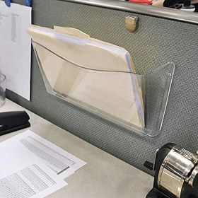 Resim Esmo Home Displays 250025 Şeffaf Tek Cepli Duvara Monte Duvar Dosyası, 4 Paket 