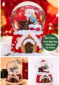 Resim Mega Boy 2025 Yılbaşı Noel Baba Temalı Kar Püskürtmeli Işıklı Müzikli Kar Küresi 16 Cm- 18b 