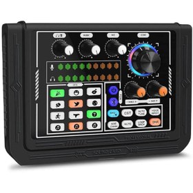 Resim Profesyonel Podcast Ses Kartı Pc Dizüstü Bilgisayar İçin Vlog Canlı Youtuber Mikrofon Mikseri P800 