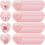 Resim 20/100 adet Pembe Kalp Şeklinde Ambalaj Çantaları Sevgililer Günü Küçük Takı Çantaları Şeffaf Yeniden Kapatılabilir Çantalar Sevimli İkram Çantaları İş Düğün Doğum Günü Festival Parti İkram Malzemeleri 