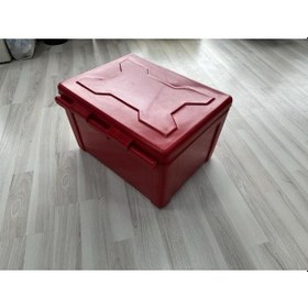 Resim Motosiklet Pizza Servis Çantası Köşeli Kilitli Turuncu 90 Litre Turuncu 