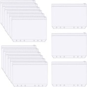 Resim 16/8 A6 Ciltleme Cepleri, Bütçe Yönetimi için 6 Delikli Nakit Zarflar, Şeffaf Fermuarlı Dosya Klasörleri, İnsertli Çift Taraflı Şeffaf PVC Belge Tutucular, Ofis Malzemeleri,Finansal Organizasyon,Şık Organizatör,Kompakt Depolama,Yüksek kaliteli ciltleme,Dayanıklı PVC,Dosya Ciltleri,Belge Kılıfları,Ofis Çalışanları,Muhasebe Araçları 