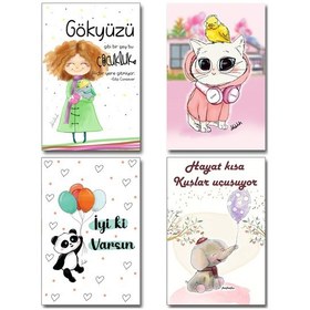 Resim Buzdolabı Magneti 4'Lü Setmotivasyonlu Çok Renkli 