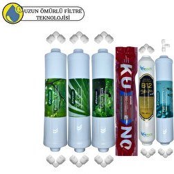 Resim Pemax Water Solutions Puricom Kapalı Kasa Su Arıtma Cihazlarına Sertifikalı 6'lı Orijinal Lg Kuno Mebran B12 Alkalili 