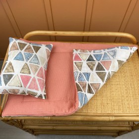 Resim İndirimli Ürün - Alt Açma Matı ve Yastık - Çift Taraflı - Retro 