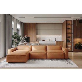 Resim Vivense ORLANDO DERİ KÖŞE KOLTUK, KAHVERENGİ, SOL KÖŞE 