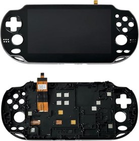 Resim Siyah LCD Ekran Dokunmatik Ekran Digitizer Cam Meclisi Çerçeve Değiştirme Playstation PS Vita PSV 1000 1001 PCH-1001 PCH-1101 için 