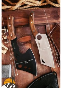 Resim 2li Outdoor Balta Bıçak Set Kamp Baltası Bıçağı Budama Baltası Lo 