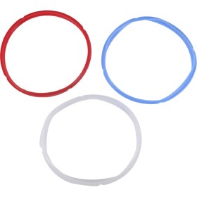 Resim Empoorlium Düdüklü Tencere Aksesuarları Için Silikon Sızdırmazlık Halkası, 5 Veya 6 Quart Modellere Uyumlu, Kırmızı, Mavi ve Genel Şeffaf Beyaz, 3'lü Paket (Yurt Dışından) 