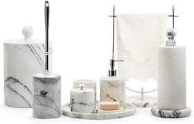 Resim Design Lilas Mermer Banyo Seti (Modern, Cilalı, 9 Parça) - Banyo Seti 