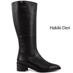 Resim Gönderi(R) Gönderi R Kadın Siyah Sivri Burun Kalın Topuklu Hakiki Deri Çizme Gkzc13452511 Siyah 