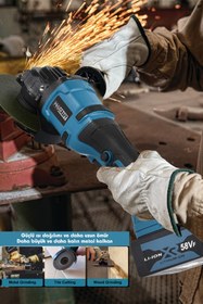 Resim PRO CRAFT Şarjlı Akülü Taşlama 2 Adet Akü Bedava Mavi 125 Mm 