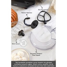 Resim Emsan Maestrochef Stella Hamur Yoğurma Makinesi Black 1500W 5l 