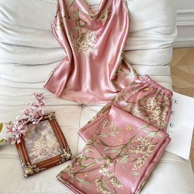 Resim Kadın Küçük Kiraz Baskılı Sevimli ve Şık Pijama Takımı 2 parça 