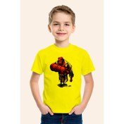 Resim Karya ButikHellboy Baskılı Sarı Çocuk T-Shirt 02 