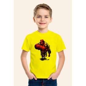 Resim Karya ButikHellboy Baskılı Sarı Çocuk T-Shirt 02 