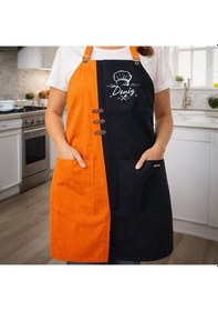 Resim Bk Gift Kişiye Özel İsimli Turuncu & Siyah Mutfak Önlüğü -6, Aşçı Ve Şef Önlüğü, Ev Hediyesi Kobitmeyencom36624 Bk Gift Renkli 