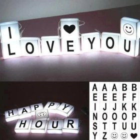 Resim MCM Group 10LU Lightbox Işıklı Harf Mesaj Panosu Dekoratif Harf Işık Zinciri 