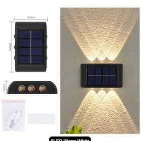 Resim Solar Güneş Enerjili Çift Taraflı 6 Ledli Aplik Duvar Monteli Lamba 2 Adet 