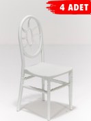 Resim 4 Adet Sunny Beyaz Sandalye \u002F Balkon-Bahçe-Mutfak 