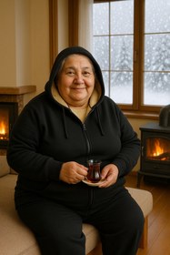 Resim Classy Eşofman Takımı - 2lü - Alt-üst - Nakiş - Kapüşonlu - 3 Iplık Şardonlu -üst Iç Welsoft Kollar Hariç 