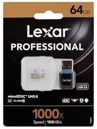 Resim Lexar 64GB microSDXC UHS-II 1000x with Reader (Class 10) U3 