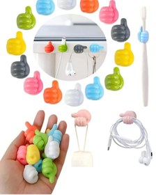 Resim Ax Axentia 3 Adet Çok Fonksiyonlu Yapışkanlı El Şeklinde Başparmak Kablo Tutucu Düzenleyici Sabitleyici 