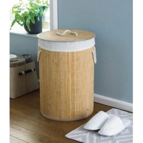 Resim Kaia Life Decohandy Yuvarlak Bambu Kirli Sepeti 