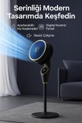 Resim Yellowtech Dijital Ekranlı Akıllı Ayaklı Vantilatör – Kumandalı, Sessiz, 3 Kademe, 90° Dönüş, Modern Tasarım 