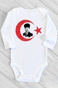 Resim Limon Unisex Bebek Beyaz Atatürk Ne Mutlu Türküm Diyene Baskılı Çıtçıtlı Body 