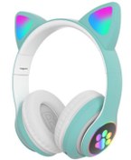 Resim Kensa Kart Girişli Radyolu Bluetooth 5.0 Kulaklık Yüksek Ses Akıllı Led Işıklı Kedi Kulaklık 