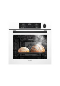 Resim Simfer 8245 11 Fonksiyon Steam Master Ankastre Fırın Beyaz Cam Dijital 