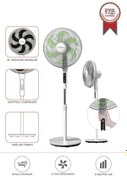 Resim Torima SF-05 Beyaz Ayaklı 50W 3 Kademe 6 Pervaneli 16'' İnc Kumandalı Diğital Ekranlı Vantilatör Fan 