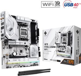 Resim ASROCK X870 Steel Legend Wifi Amd X870 Soket Am5 Ddr5 8000 (OC)mhz Atx Gaming (OYUNCU) Anakart 